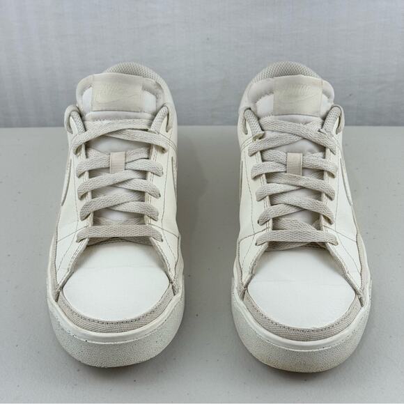 Nike Court Legacy White Leather Low-Top Sneakers Women’s Size 7.5 EUR 38.5 - Picture 2 of 10